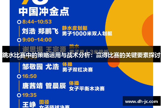 跳水比赛中的策略运用与战术分析：赢得比赛的关键要素探讨